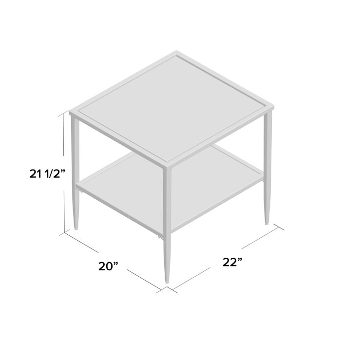 Birch Lane™ Carney Double Shelf Glass Top Side Table with Storage